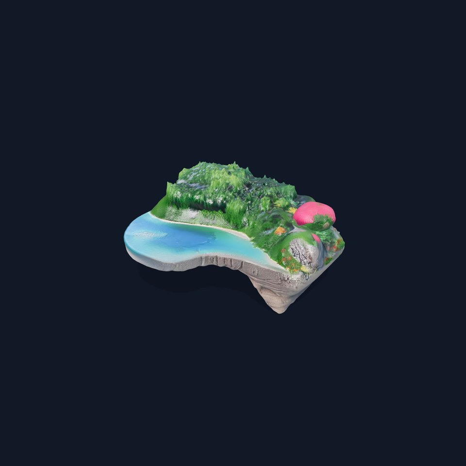 Tropical Island Scene D Model Pack
